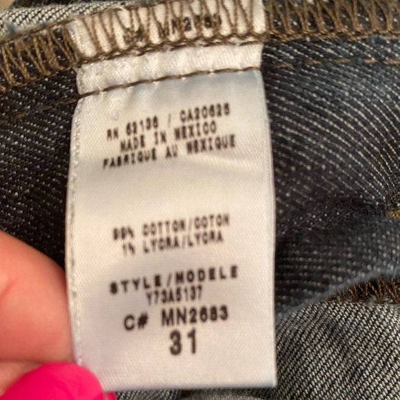 Gently Worn Dark Blue Guess Jeans Size 31 Starlet Slim Bootcut - Picture 14 of 15